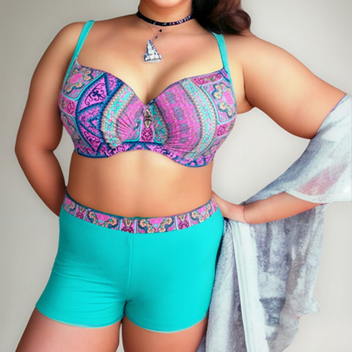 Bikini Tipo Short Tiro Alto 2 Piezas - Bikcshort/01 1