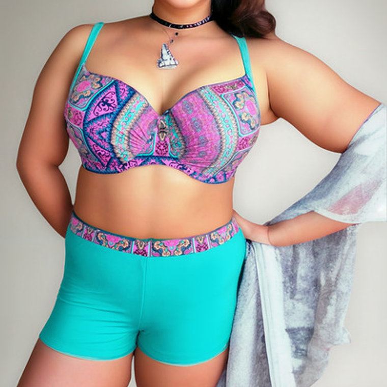 Bikini Tipo Short Tiro Alto 2 Piezas - Bikcshort/01 1