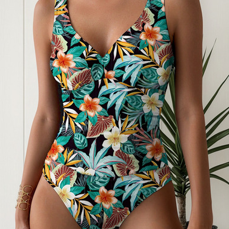 Traje De Baño Entero Con Control De Abdomen - Camila 1