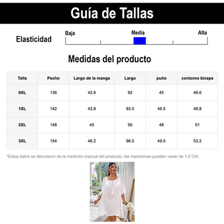 Salida De Playa, Vestido Playa O Piscina Talla Curvy - Clara 6