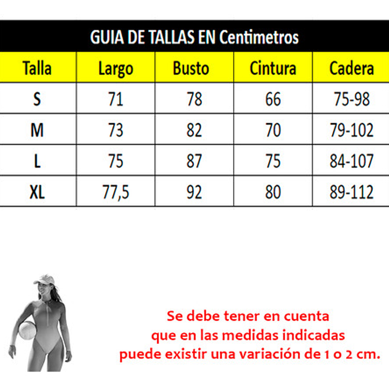 Traje De Baño Entero Manga Larga - #lar03 6