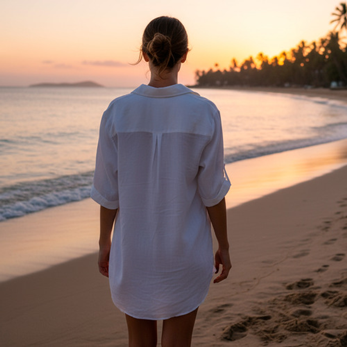 Salida De Playa O Piscina, Camisa Oversize Estrellas 2