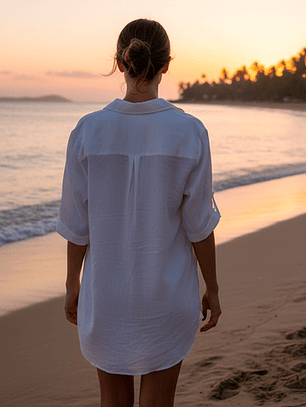Salida De Playa O Piscina, Camisa Oversize Estrellas