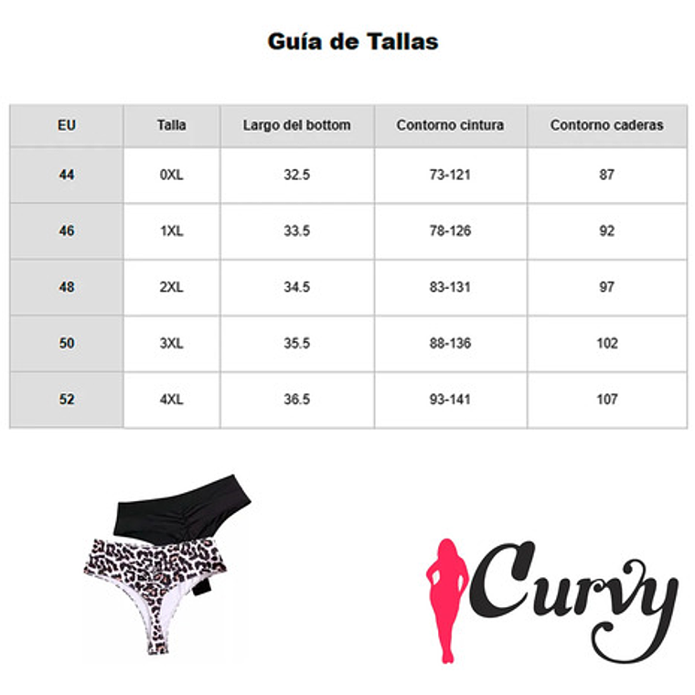 Calzon De Bikini Push Up Curvy - Bella 9