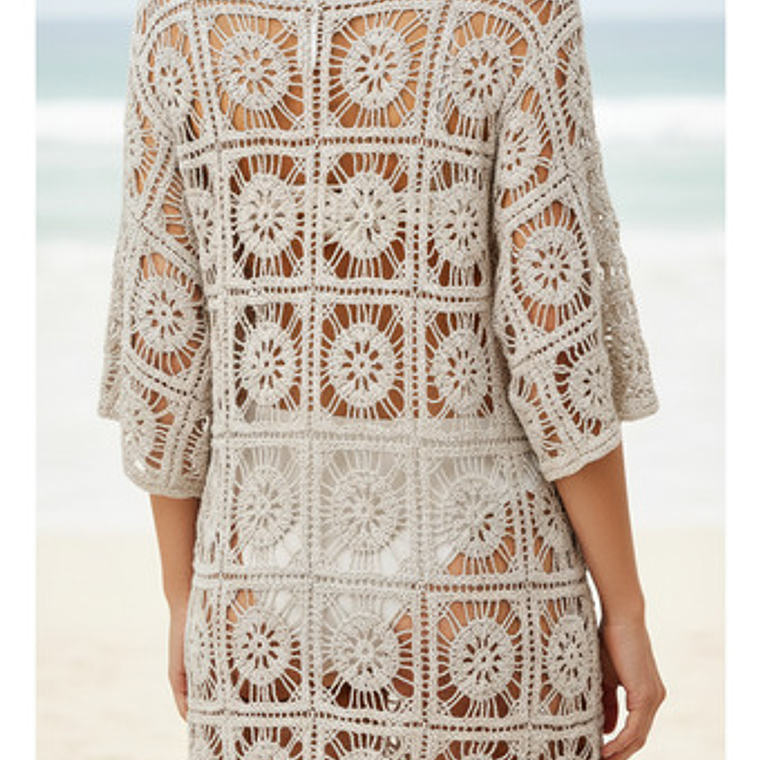 Salida De Playa O Piscina, Tejido Tipo Crochet - Boho 8