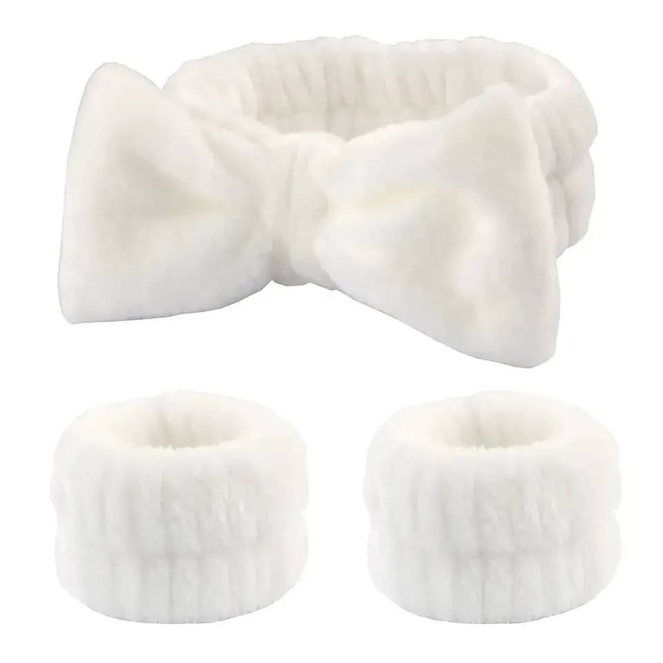 Set de diadema y muñequeras para rutina facial | ALMENDRA 1