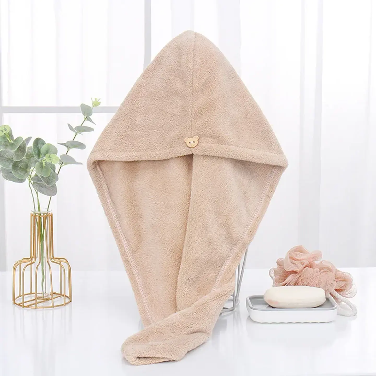 Toalla turbante de microfibra para cabello | ALMENDRA 1