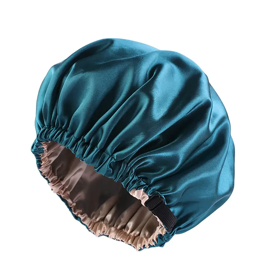 Gorro ajustable de acabado satinado, azul petróleo | ALMENDRA 1