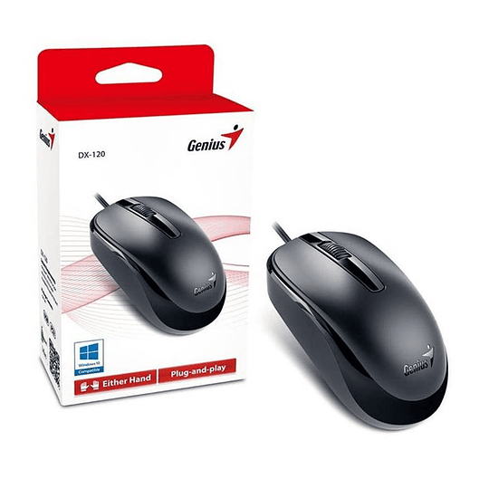 Mouse Óptico Genius, 3 Botones, 1000 DPI, Negro