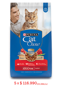 Cat Chow - Adulto - Sabor Carne - 5x
