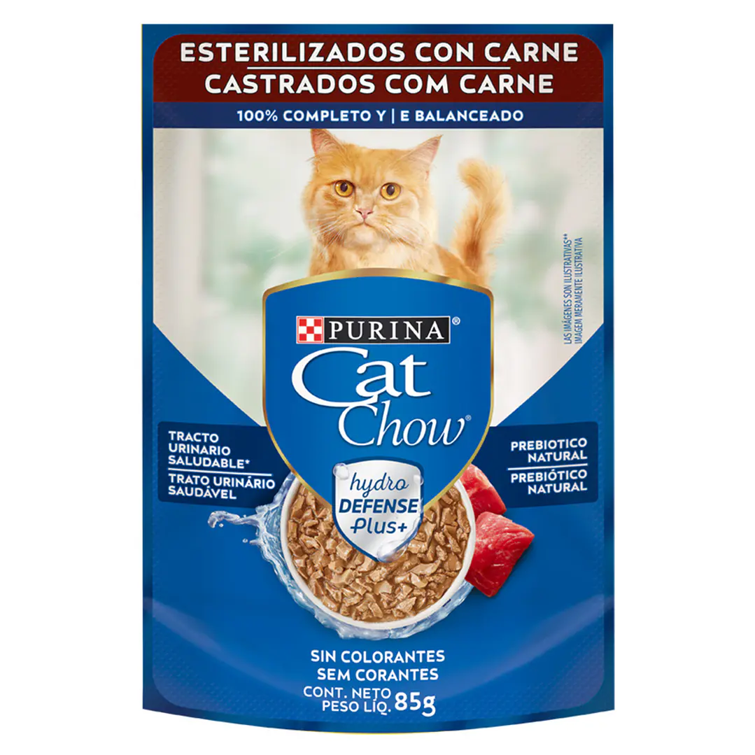 Cat Chow - Pouch Esterilizados con Carne 1