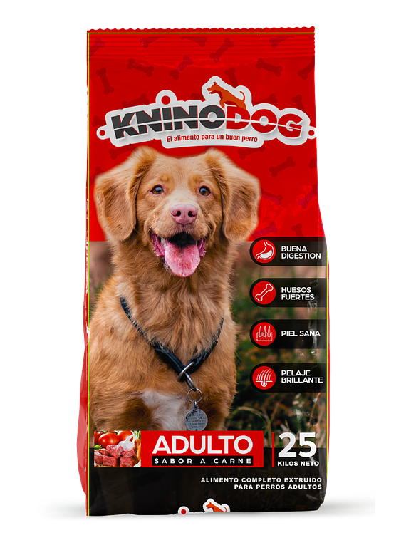 Knino Dog - Adulto - Sabor Carne 25 KG