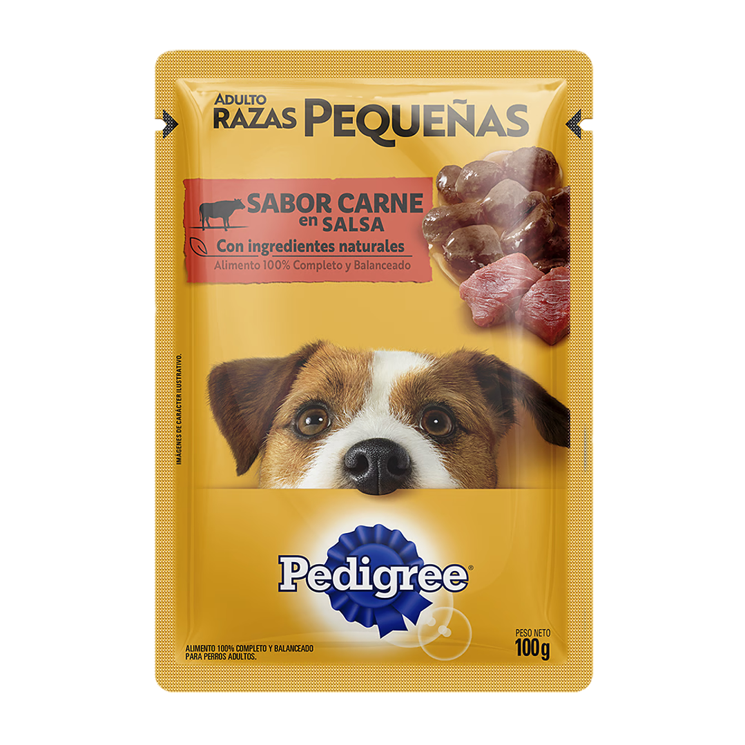 Pedigree - Pouch Adulto Razas Pequeñas en Salsa Sabor Carne 1