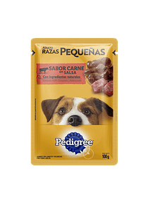 Pedigree - Pouch Adulto Razas Pequeñas en Salsa Sabor Carne