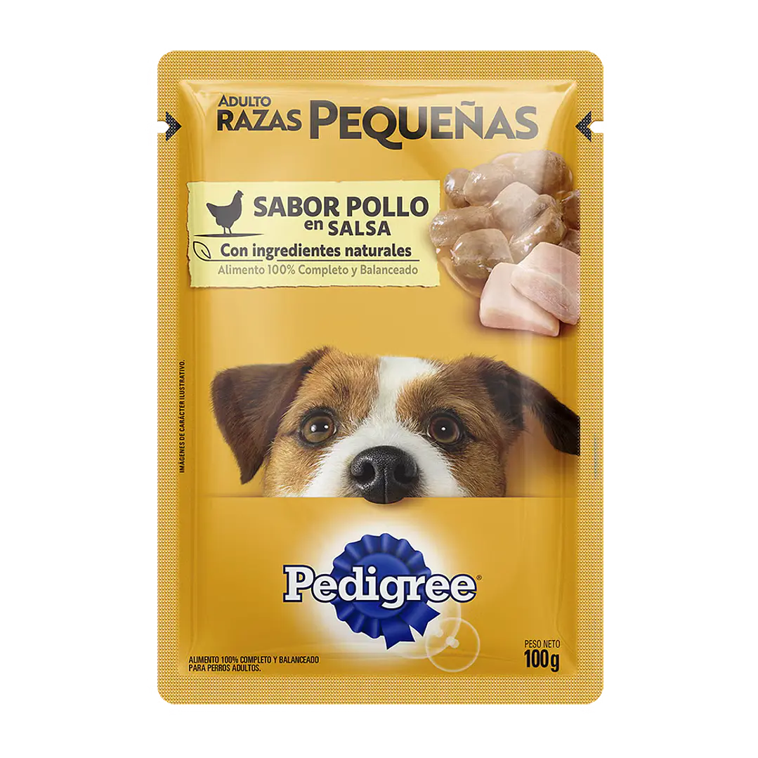 Pedigree - Pouch Adulto Razas Pequeñas en Salsa Sabor Pollo 1