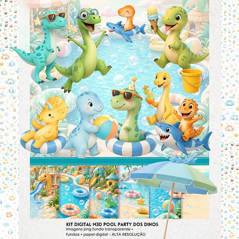 Pool Party dos Dinos 3D - Kit Digital