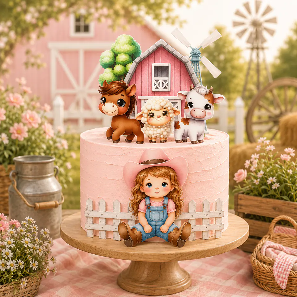 Topo de Bolo - Fazendinha Menina 1