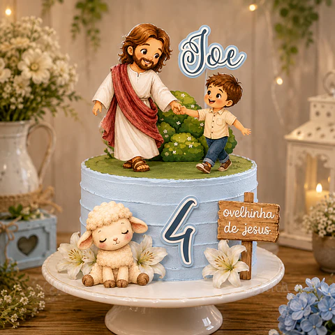 Topo de Bolo - Ovelhinha de Jesus Menino