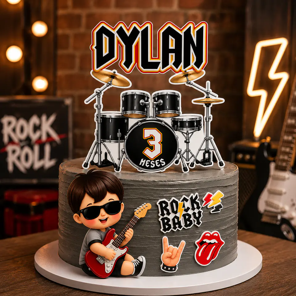 Topo de Bolo - Rock Baby Menino 1