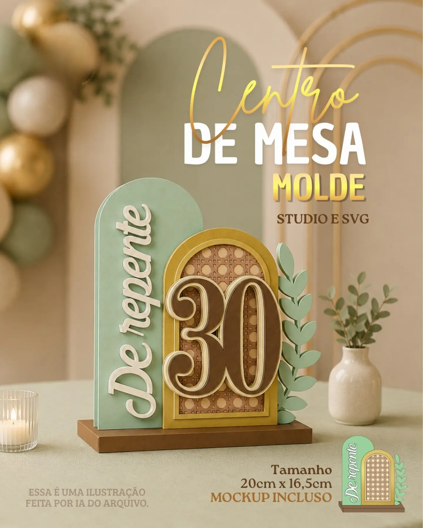 Centro de Mesa Adulto - Arquivo de Corte 1