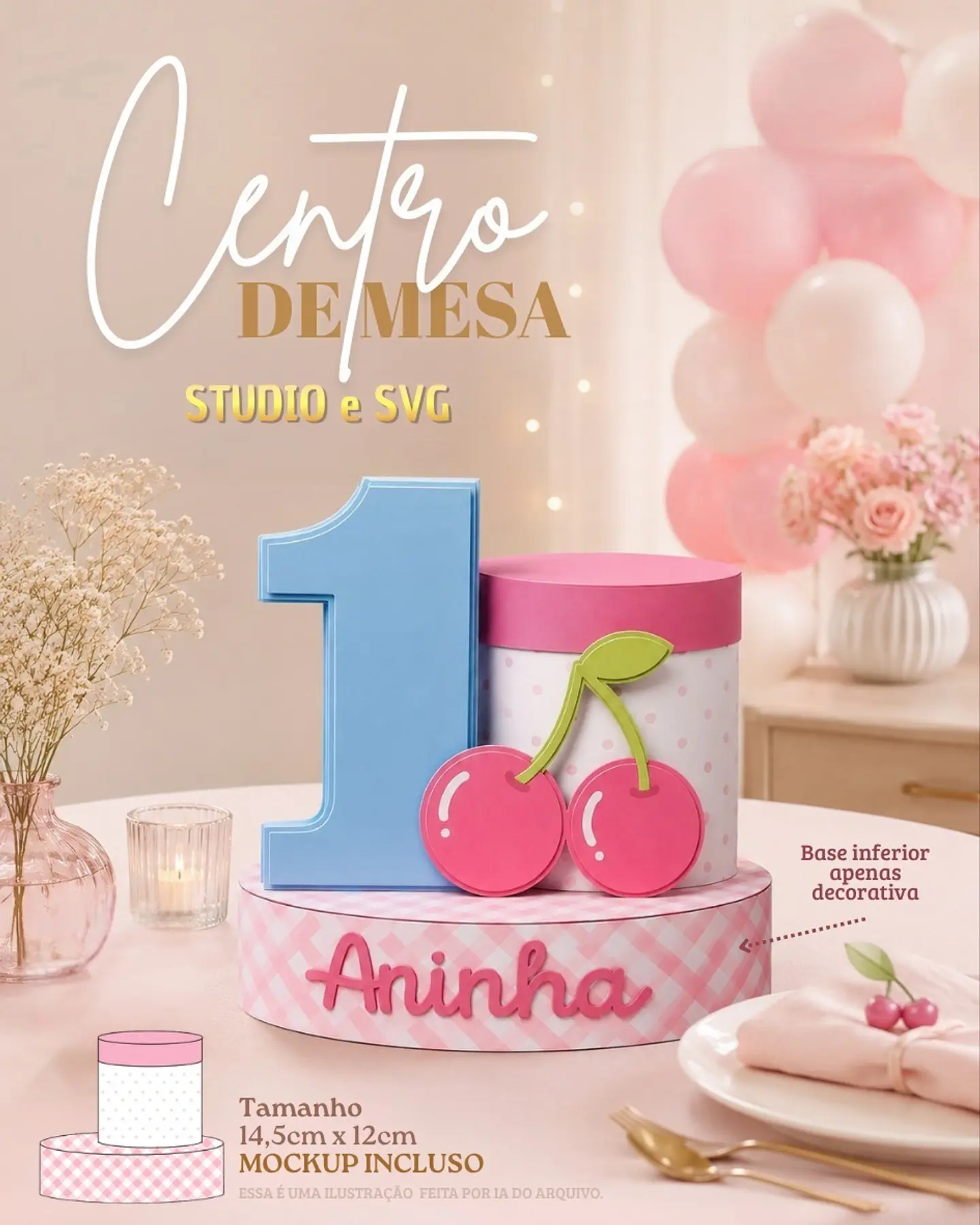 Centro de Mesa Cilíndricas - Arquivo de Corte 1