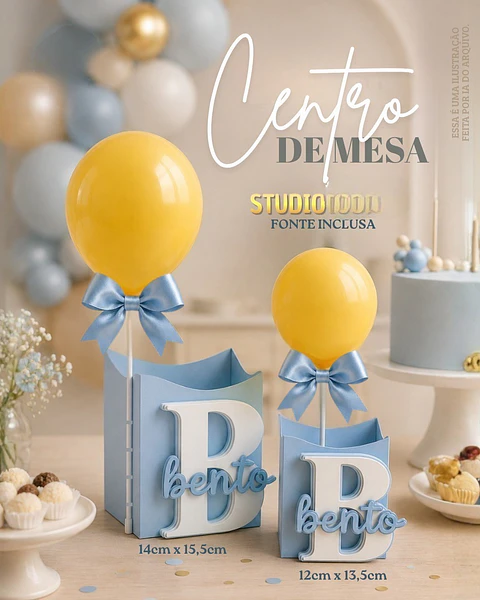 Centro de Mesa com Balão - Arquivo de Corte