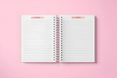 Miolo Rosa Agenda 2027 Visão Semanal - Encadernação