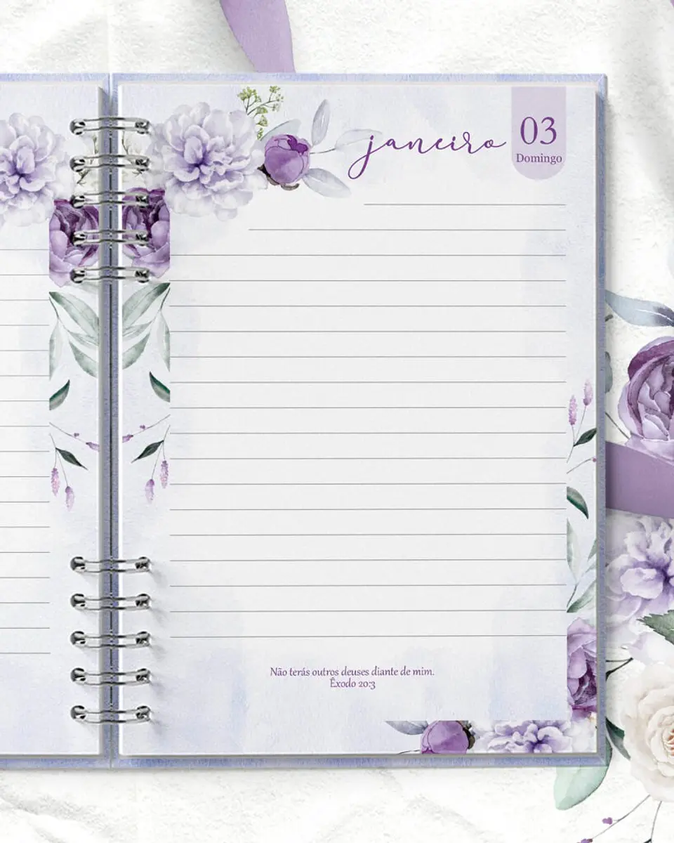 Combo 8 Agendas 2027 e Permanente com Versículos e sem Versículos - Violeta 4