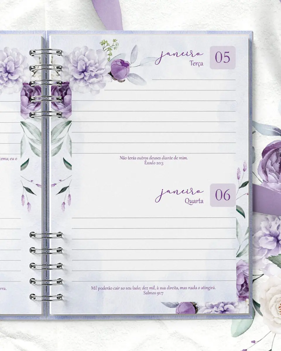 Combo 8 Agendas 2027 e Permanente com Versículos e sem Versículos - Violeta 5