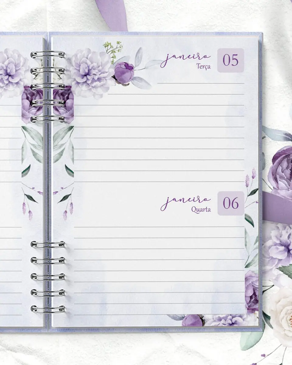 Combo 8 Agendas 2027 e Permanente com Versículos e sem Versículos - Violeta 6