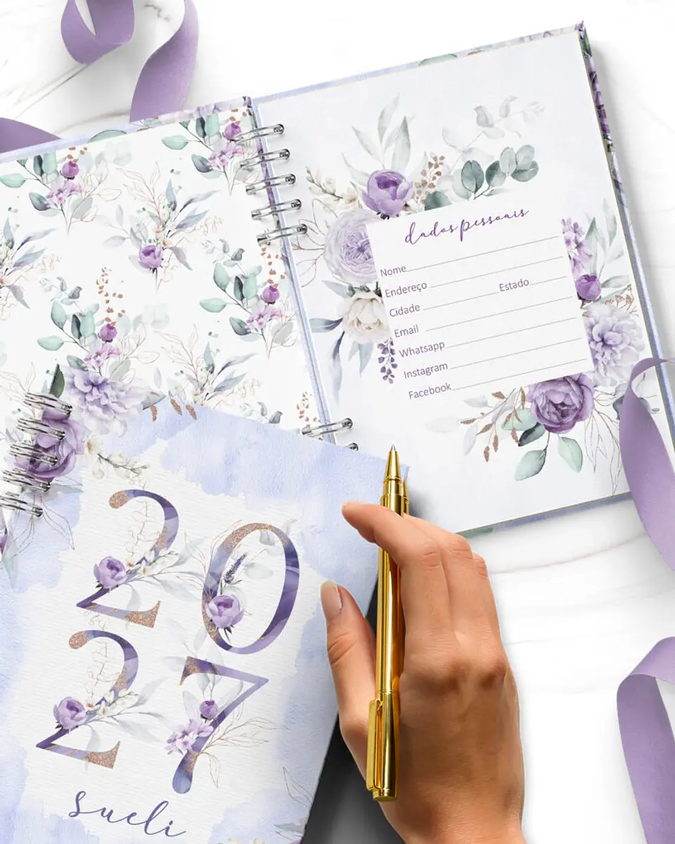 Combo 8 Agendas 2027 e Permanente com Versículos e sem Versículos - Violeta 7