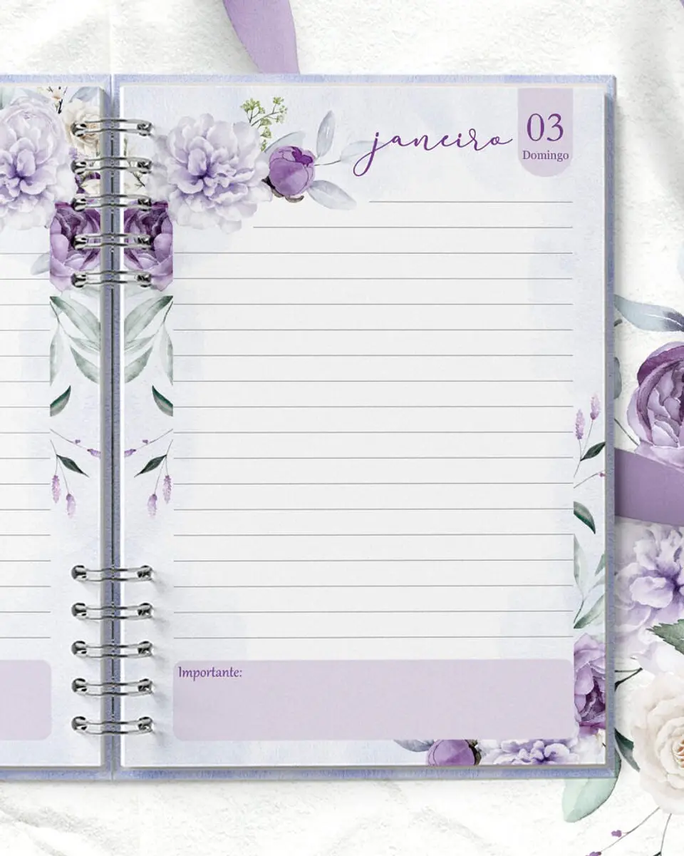 Combo 8 Agendas 2027 e Permanente com Versículos e sem Versículos - Violeta 10