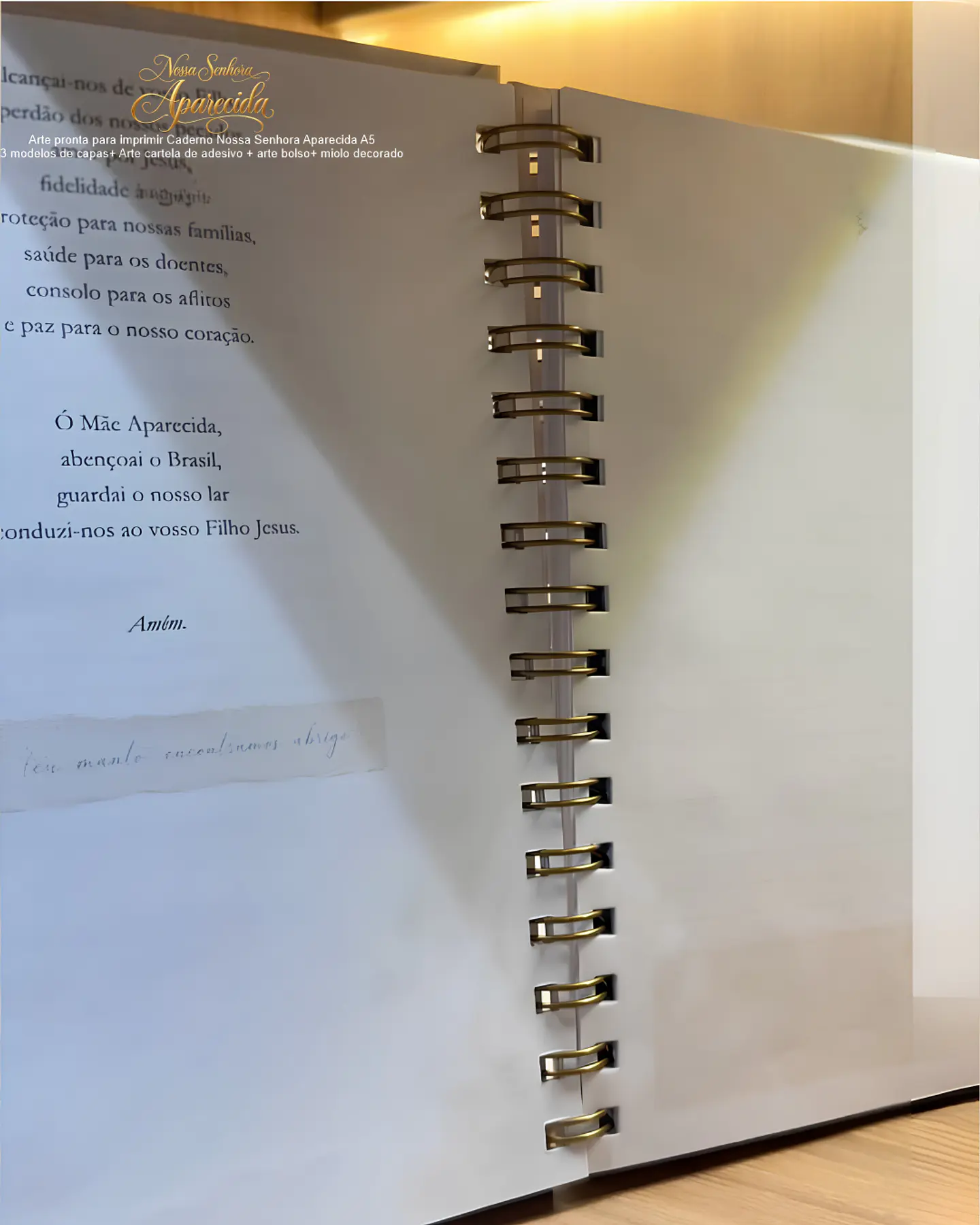 Caderno A5 + Bolso + Adesivo + Capas - NS Aparecida 7 8