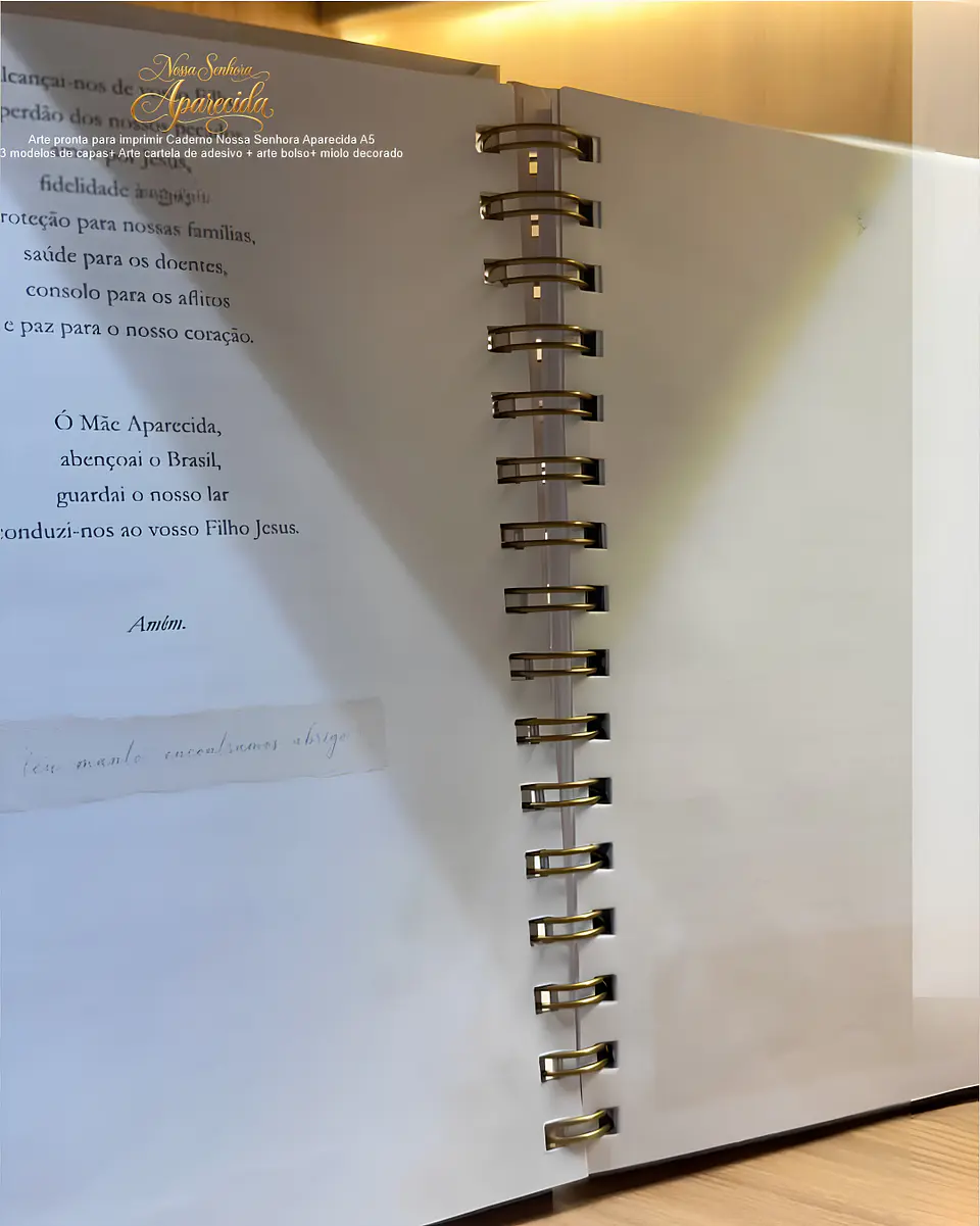 Caderno A5 + Bolso + Adesivo + Capas - NS Aparecida 7 8
