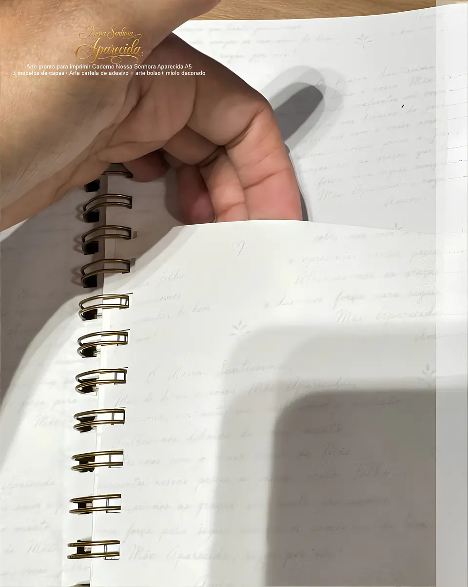 Caderno A5 + Bolso + Adesivo + Capas - NS Aparecida 7 4