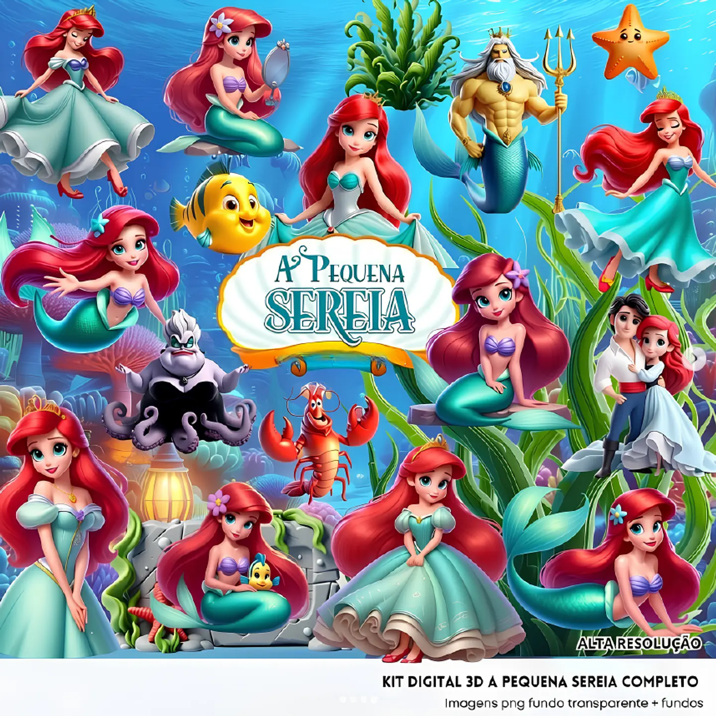 A Pequena Sereia/Ariel 3D - Kit Digital 1