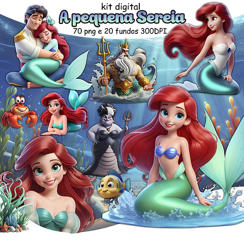 A Pequena Sereia/Ariel - Kit Digital