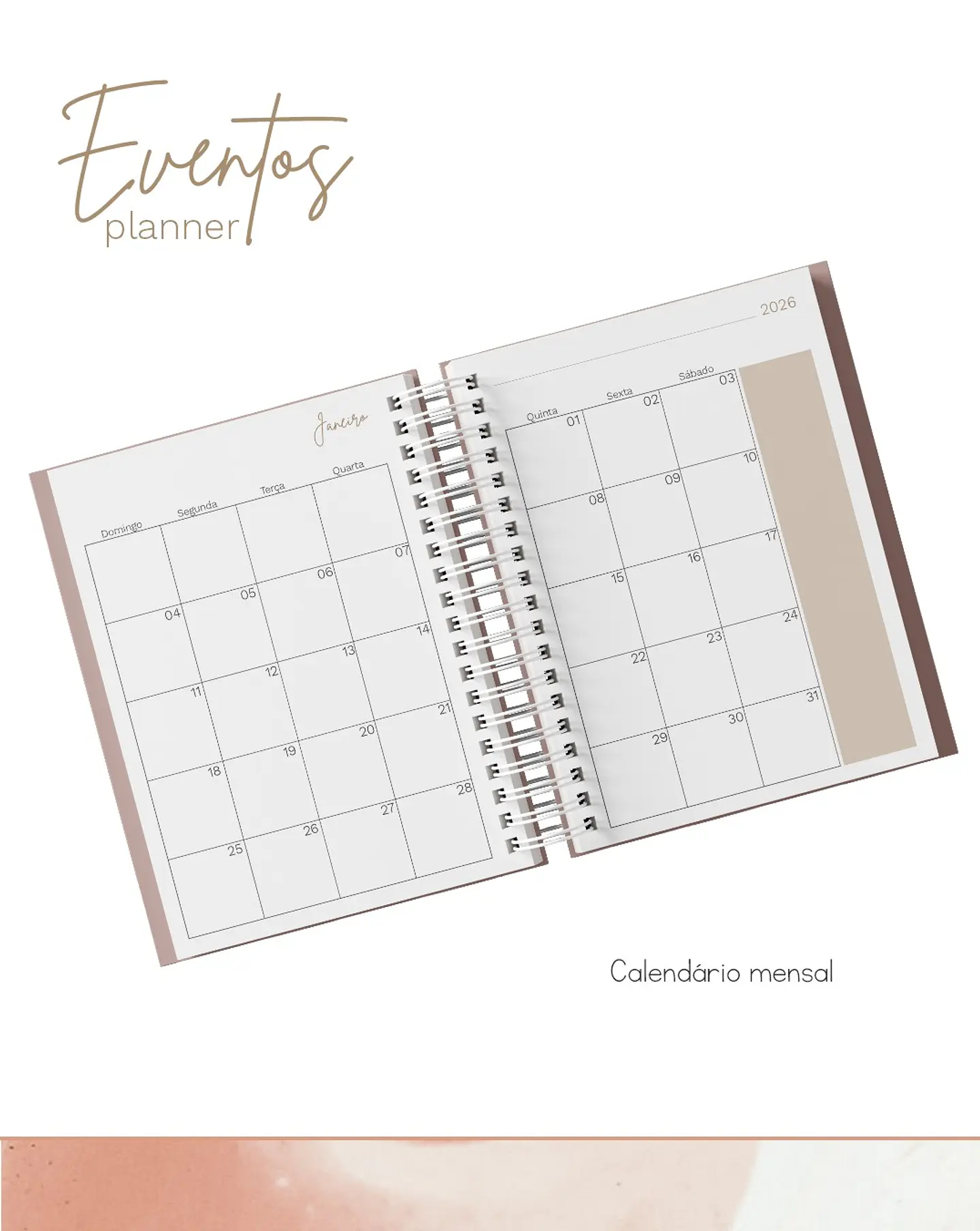 Planner Eventos - Datado 2027 e Permanente 2