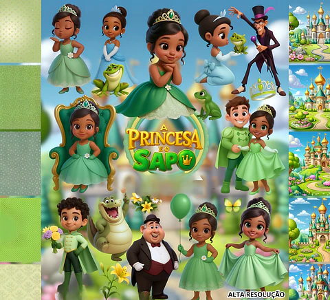 A Princesa e o Sapo 3D - Kit Digital