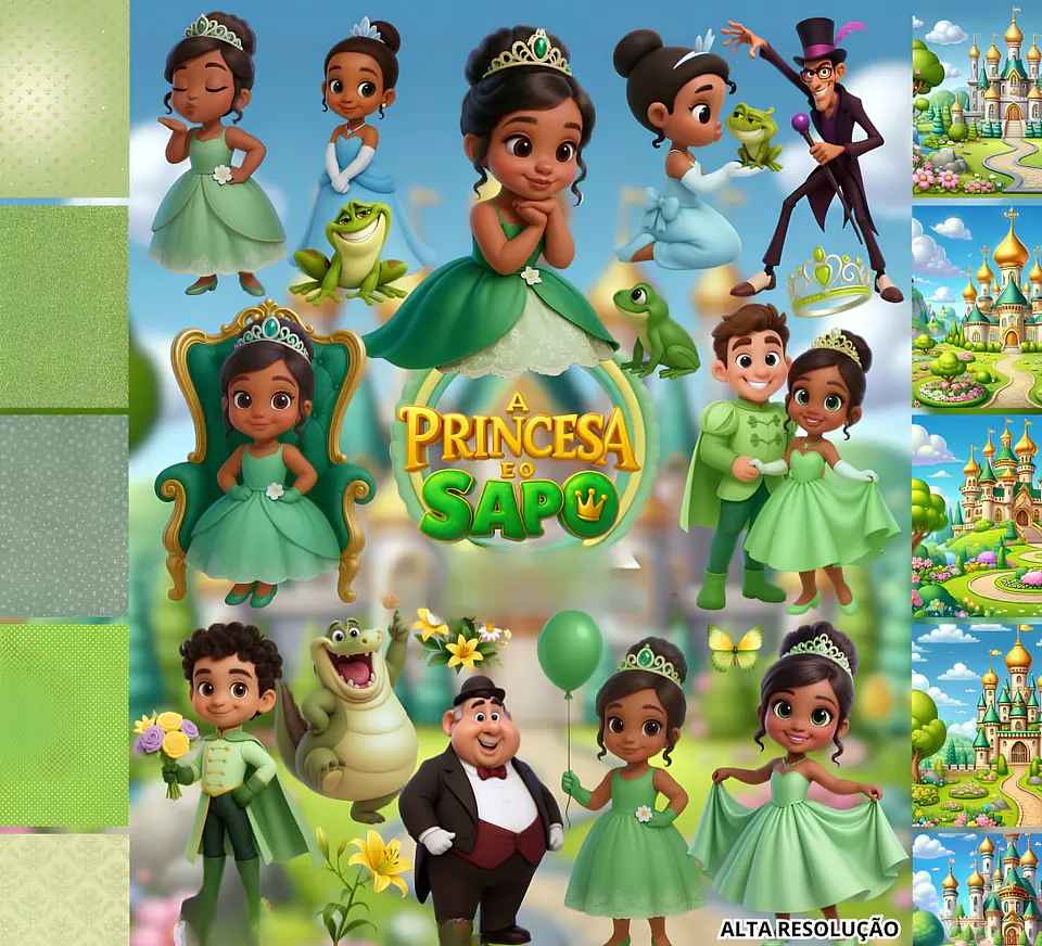 A Princesa e o Sapo 3D - Kit Digital 1