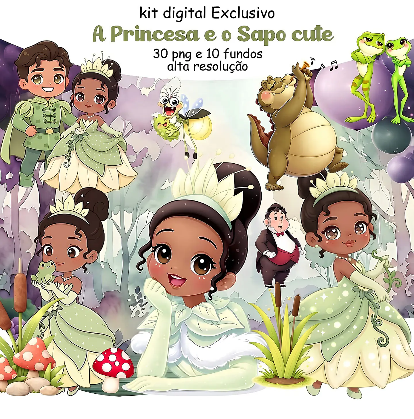 A Princesa e o Sapo Cute - Kit Digital 1