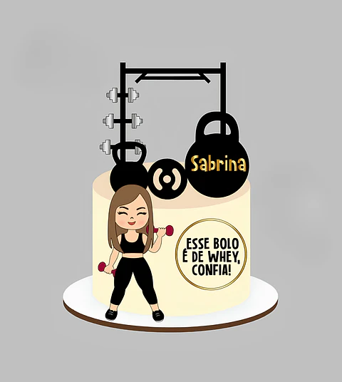 Topo de Bolo - Academia Fitness Mulher