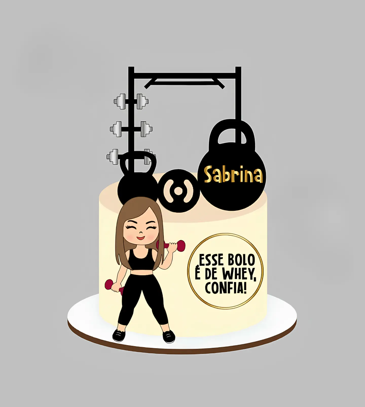Topo de Bolo - Academia Fitness Mulher 1