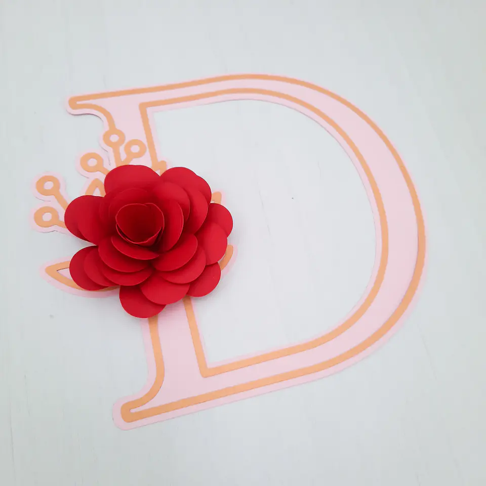 Topo de Bolo - Alfabeto Floral 25