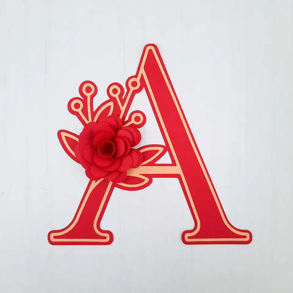 Topo de Bolo - Alfabeto Floral 27