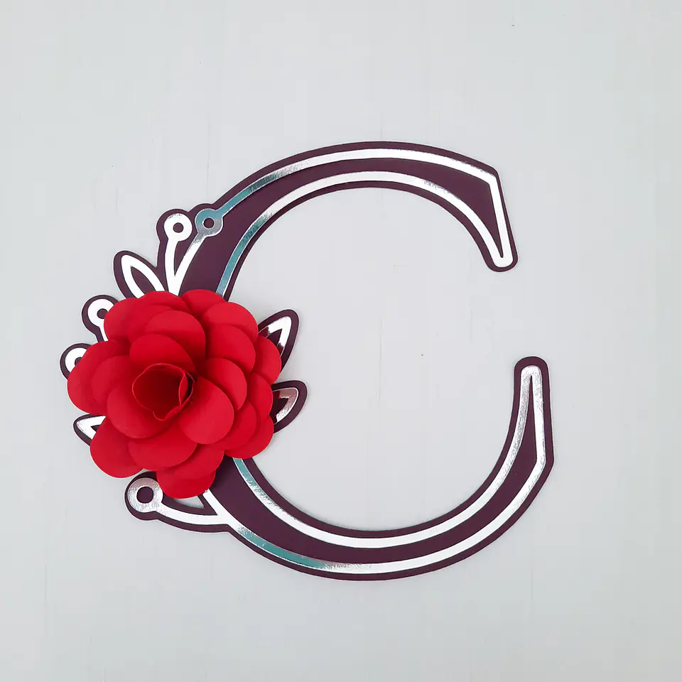 Topo de Bolo - Alfabeto Floral 29