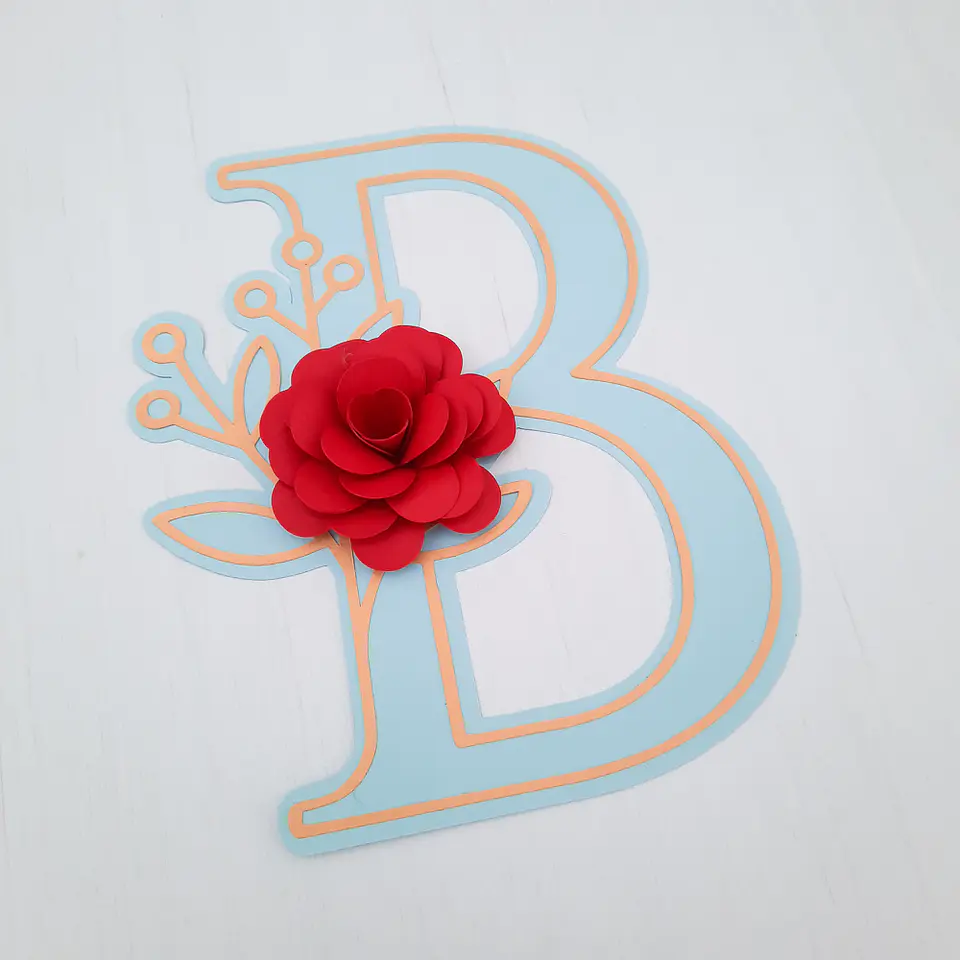 Topo de Bolo - Alfabeto Floral 31