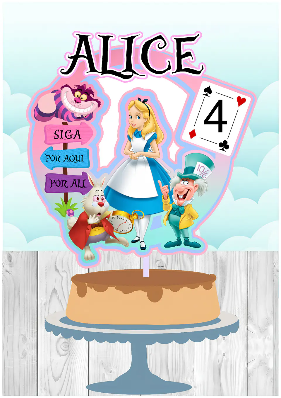 Topo de Bolo - Alice 1