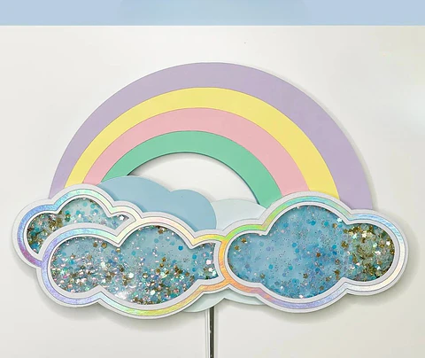 Topo de Bolo - Rainbow Shaker