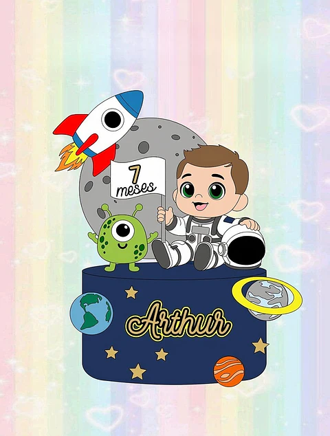Topo de Bolo - Astronauta Baby
